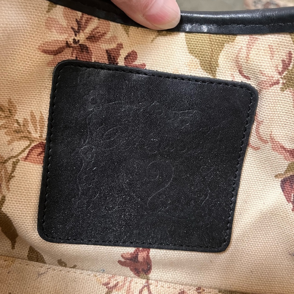 Brighton jute shoulder bag, black leather accents - Picture 6 of 8